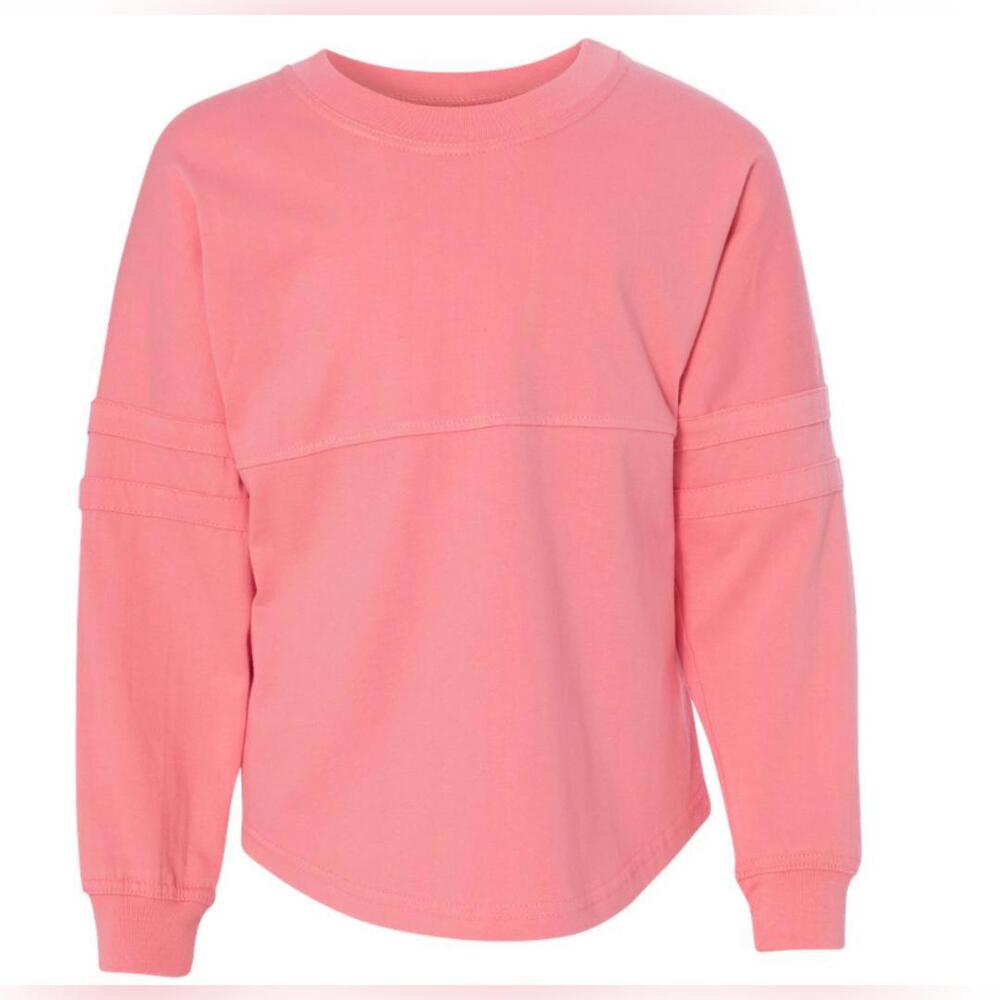 NWOT Boxercraft Youth Pom Pom Jersey Sweatshirt, Coral, Youth Small